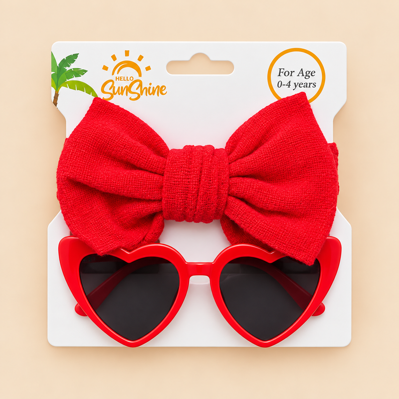 Little Love Bow & Heart Sunglasses Set