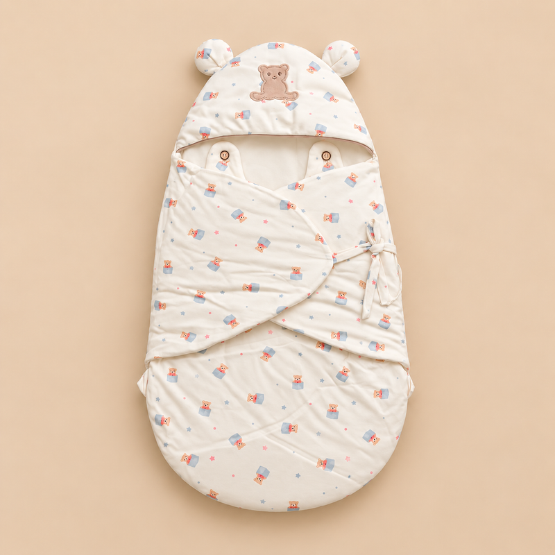 Cozy Hooded Baby Swaddle Wrap