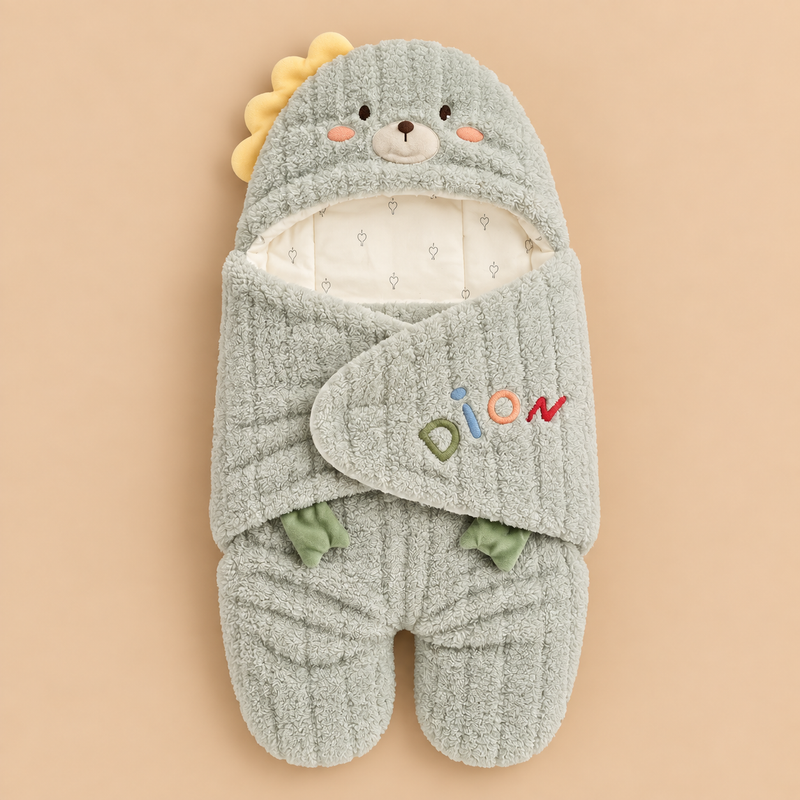 Cozy Plush Hooded Baby Swaddle Wrap – 3 Cute Designs