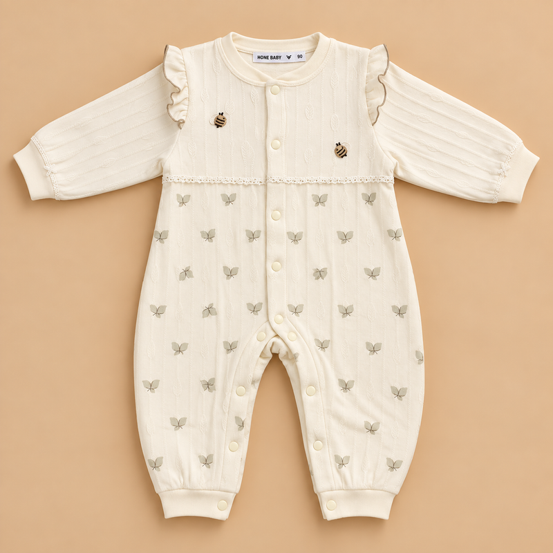 Little Bee Ruffle Baby Romper – 2 Soft Colors