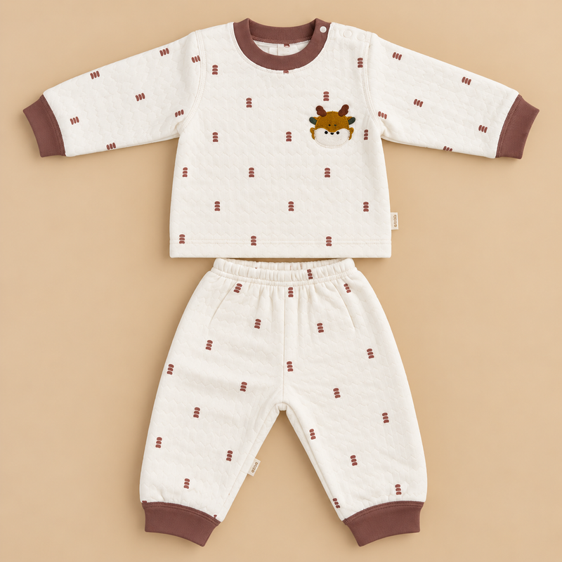 Quilted Baby Giraffe Top & Pants Set – 3 Colors