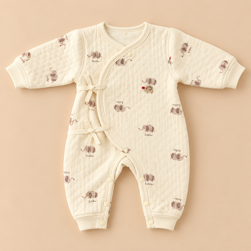Quilted Wrap Baby Romper – Printed Collection