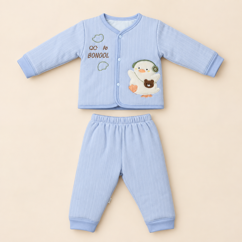 Cozy Ribbed Baby 2-Piece Embroidered Set