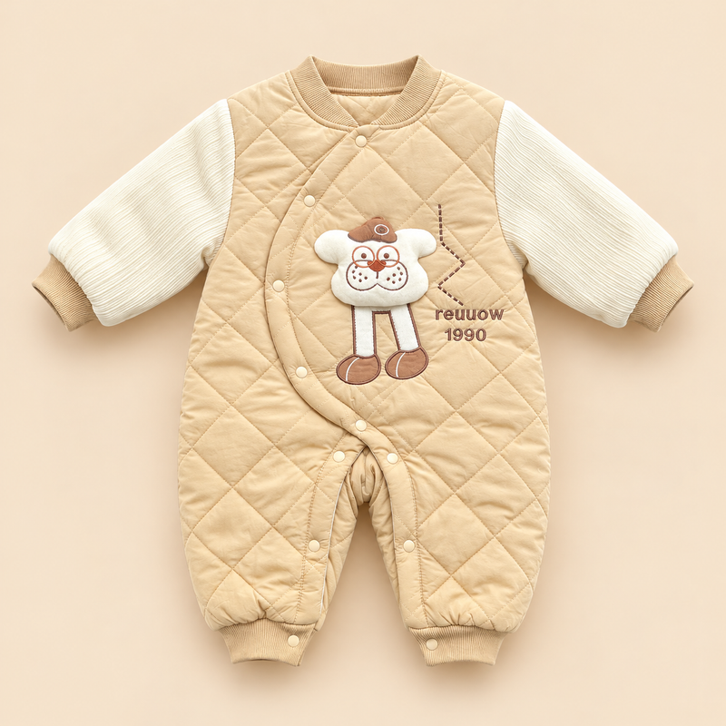 Cozy Teddy Quilted Winter Romper