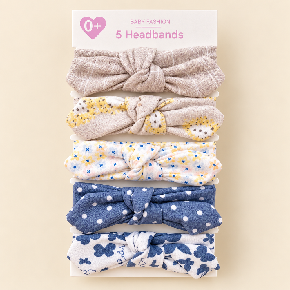 Baby Knotted Headband Set – 5 Pieces