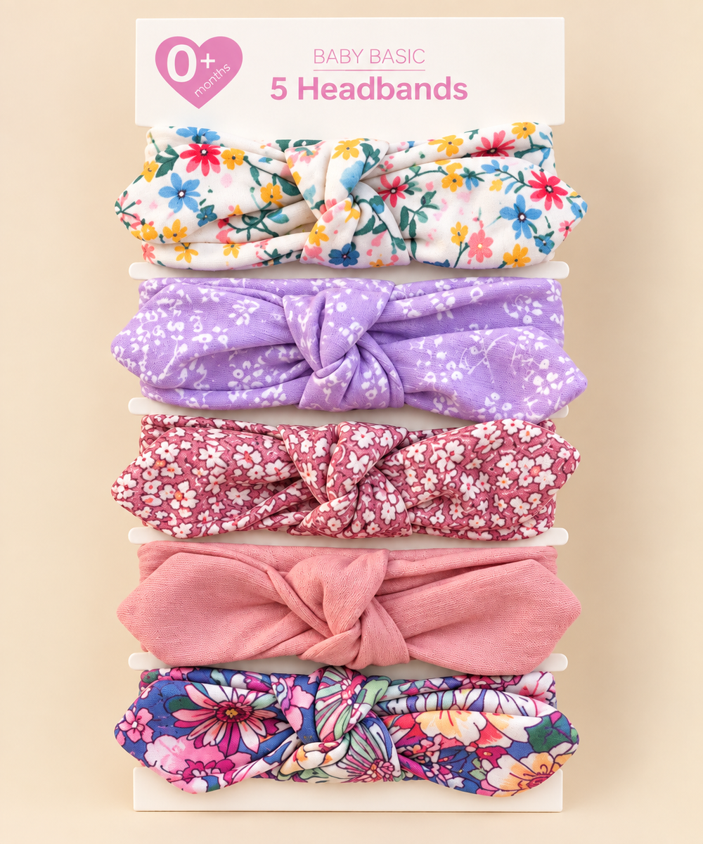 Baby Knotted Headband Set – 5 Pieces