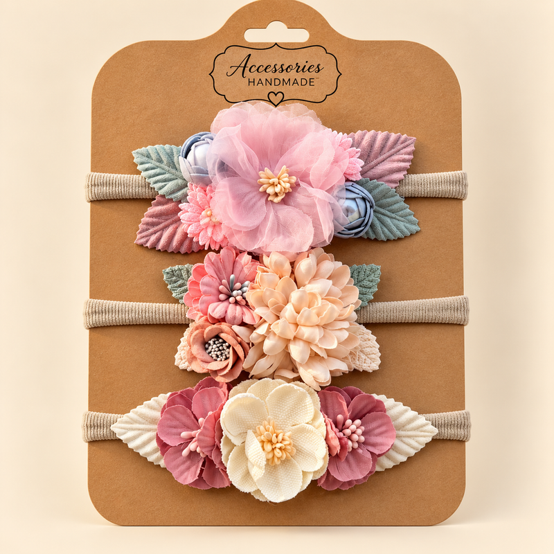 Baby Floral Headband Set – 3 Pieces