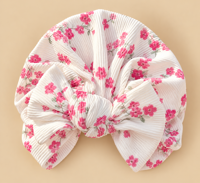 Soft Ribbed Bow Baby Headwrap Turban