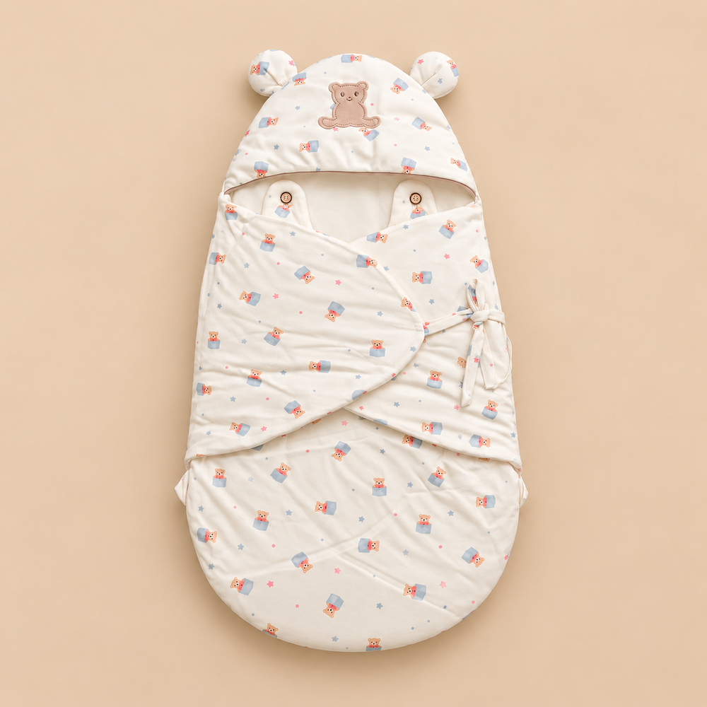 Cozy Hooded Baby Swaddle Wrap