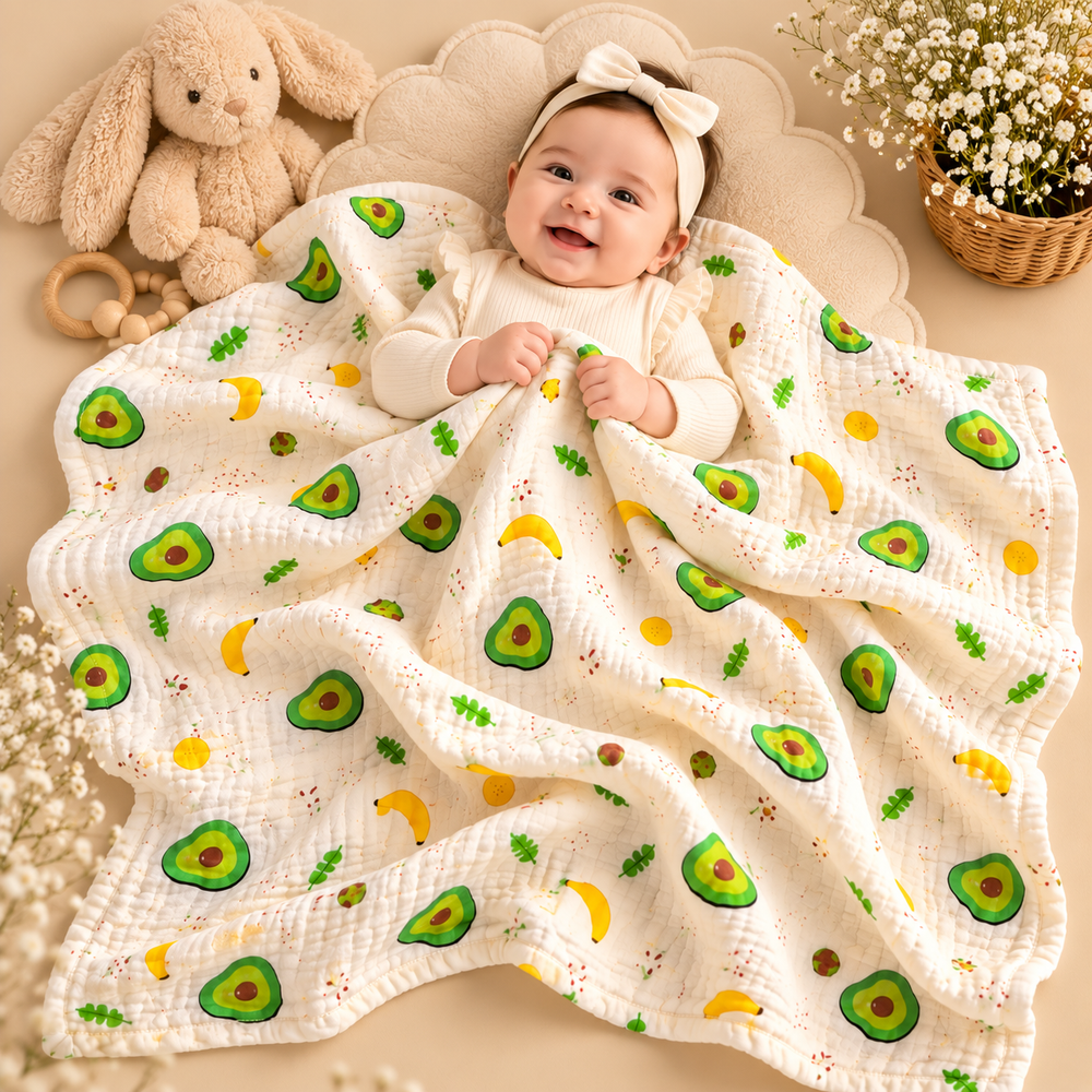 Soft Muslin Baby Blanket – Cute Printed Designs