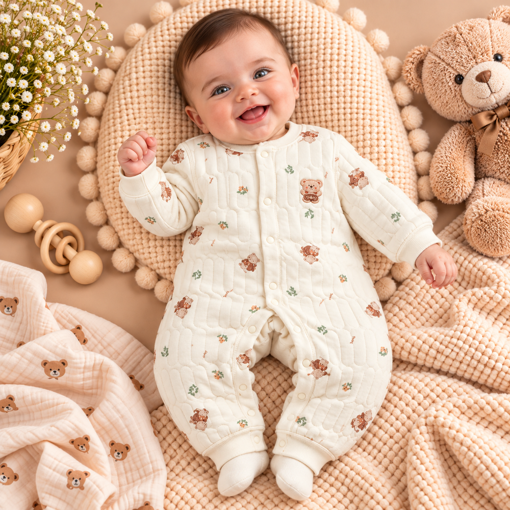 Cozy Quilted Baby Romper – 7 Adorable Prints