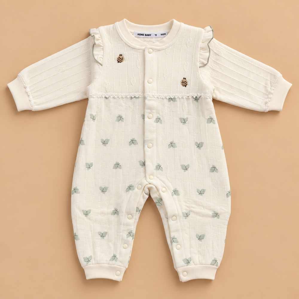 Little Bee Ruffle Baby Romper – 2 Soft Colors