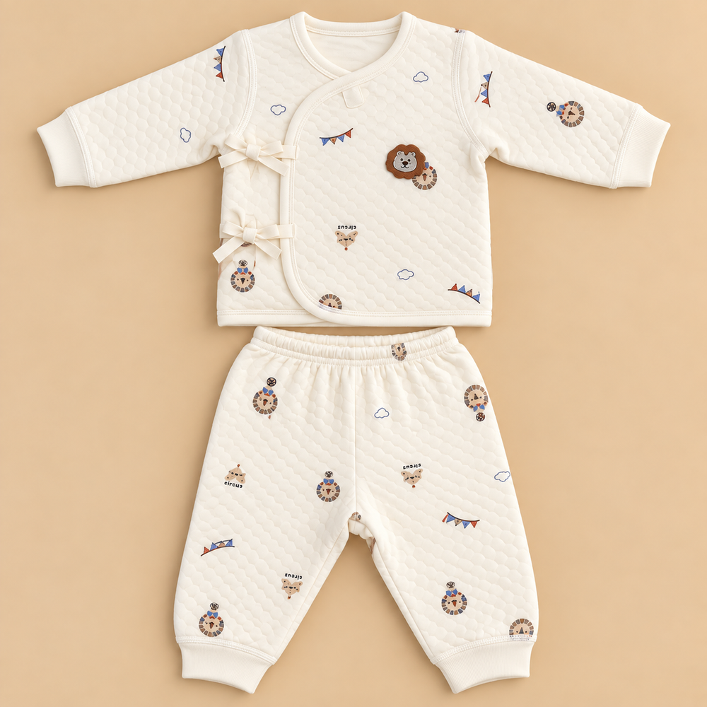 Quilted Baby Wrap Top & Pants Set – Assorted Cute Prints