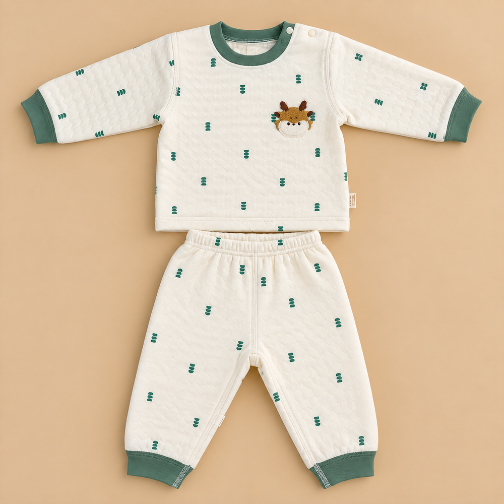 Quilted Baby Giraffe Top & Pants Set – 3 Colors