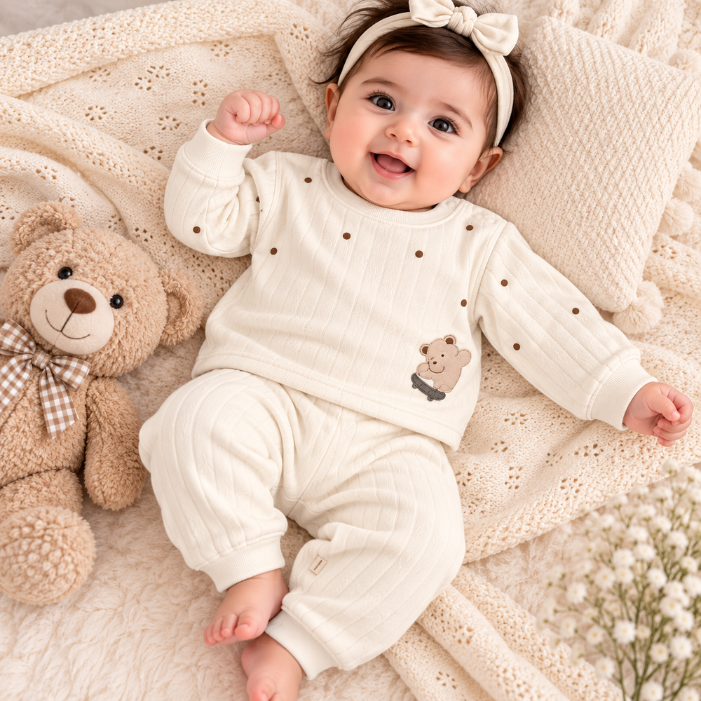 Cozy Teddy Textured 2-Piece Baby Set