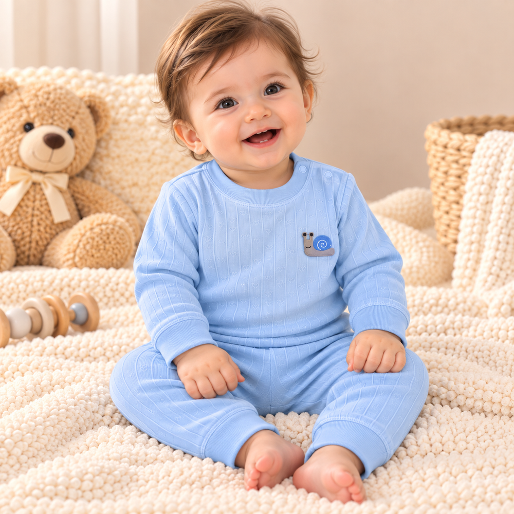 Cozy Ribbed Velvet Baby 2-Piece Set – Assorted Colors