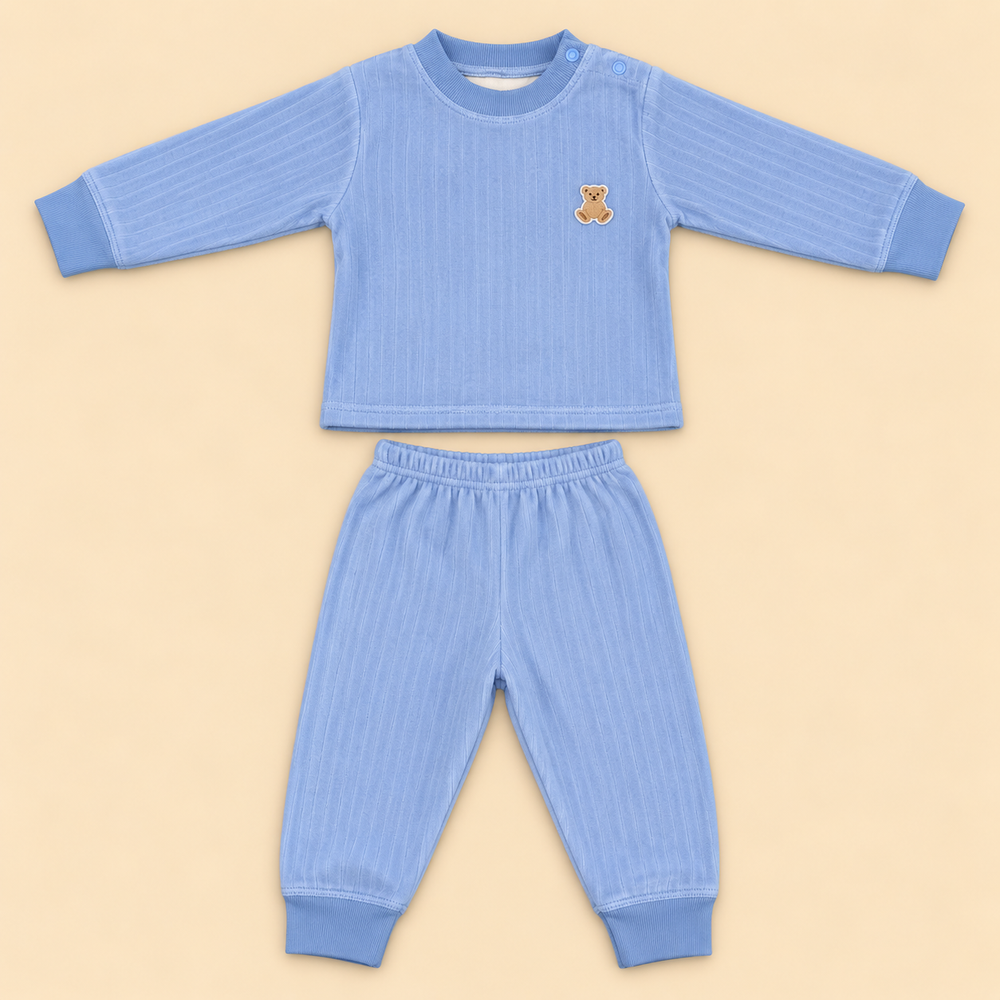Cozy Ribbed Velvet Baby 2-Piece Set – Assorted Colors