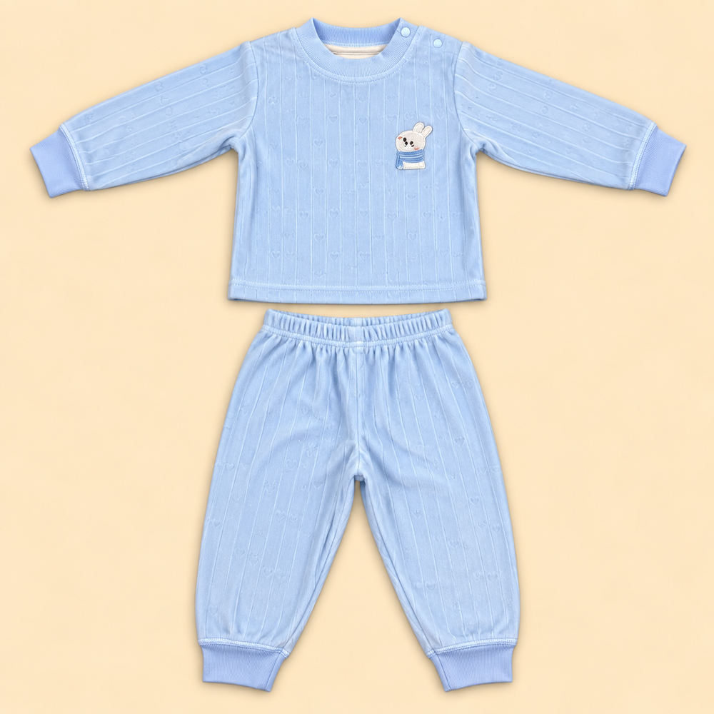 Cozy Ribbed Velvet Baby 2-Piece Set – Assorted Colors