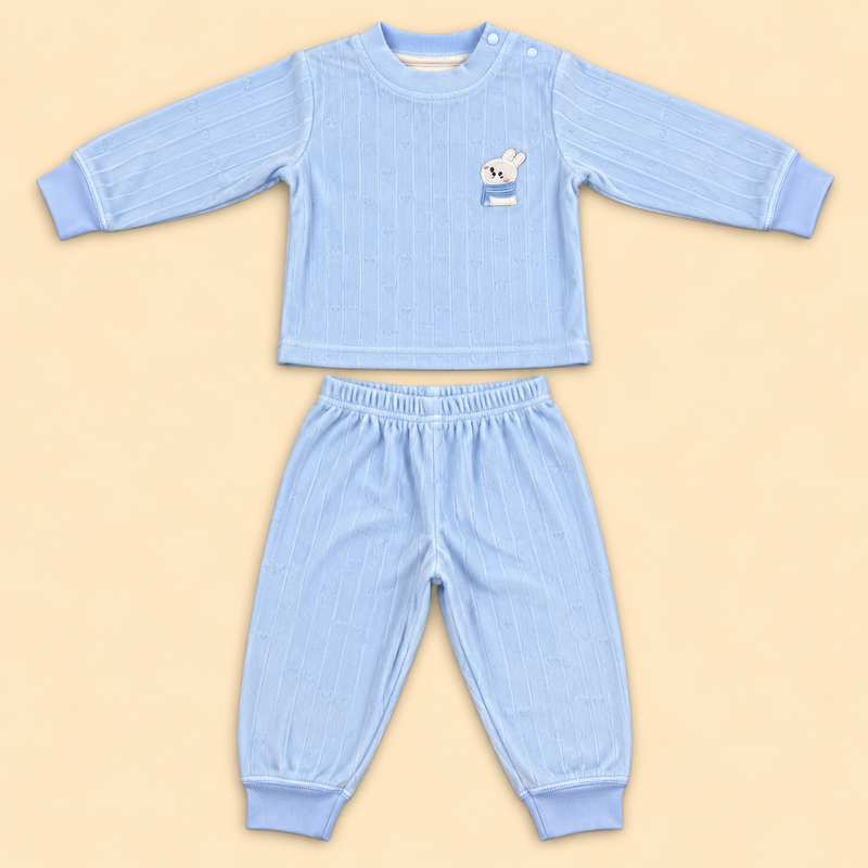 Cozy Ribbed Velvet Baby 2-Piece Set – Assorted Colors