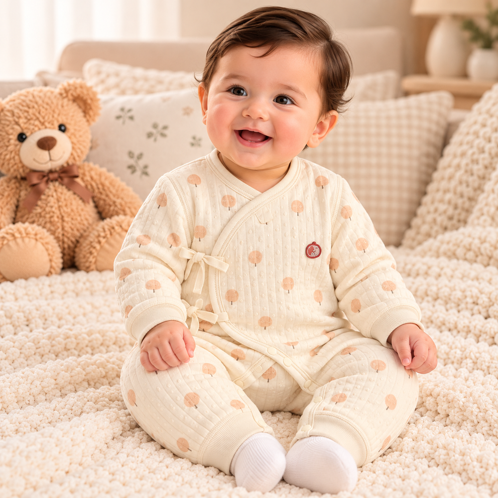 Quilted Wrap Baby Romper – Printed Collection