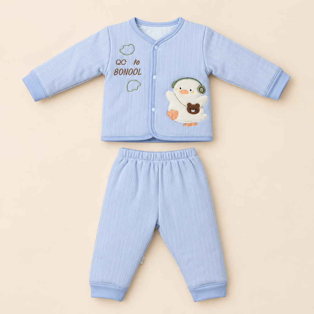 Cozy Ribbed Baby 2-Piece Embroidered Set