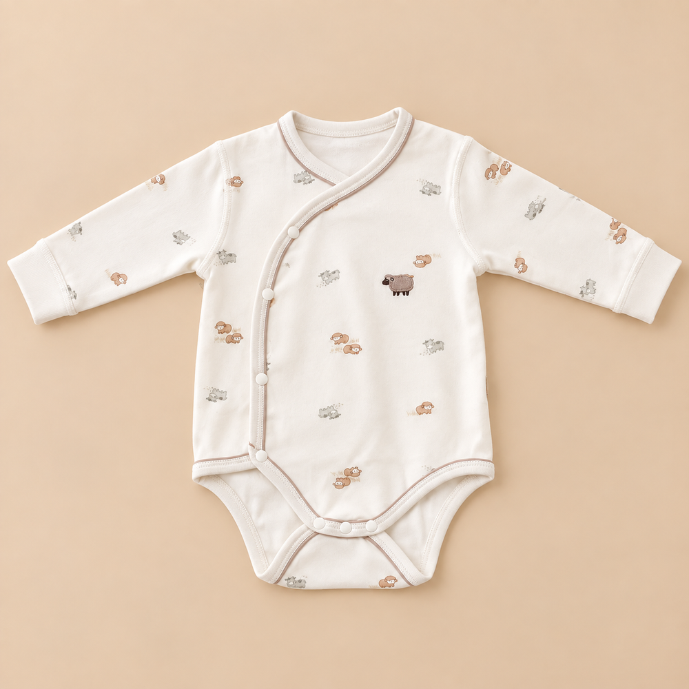 Cozy Wrap Baby Bodysuit – Long Sleeve