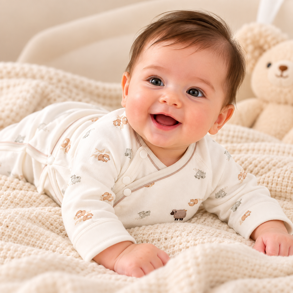 Cozy Wrap Baby Bodysuit – Long Sleeve