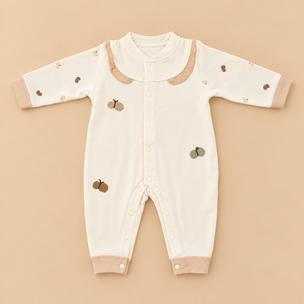 Little Butterfly Ruffle Collar Baby Romper