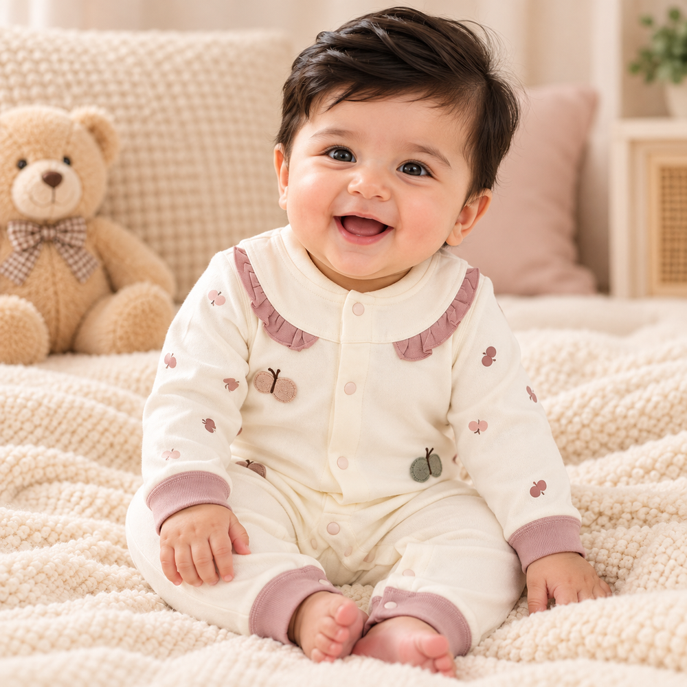 Little Butterfly Ruffle Collar Baby Romper