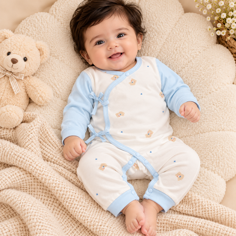 Cozy Wrap Baby Romper – Soft Long-Sleeve Newborn Jumpsuit