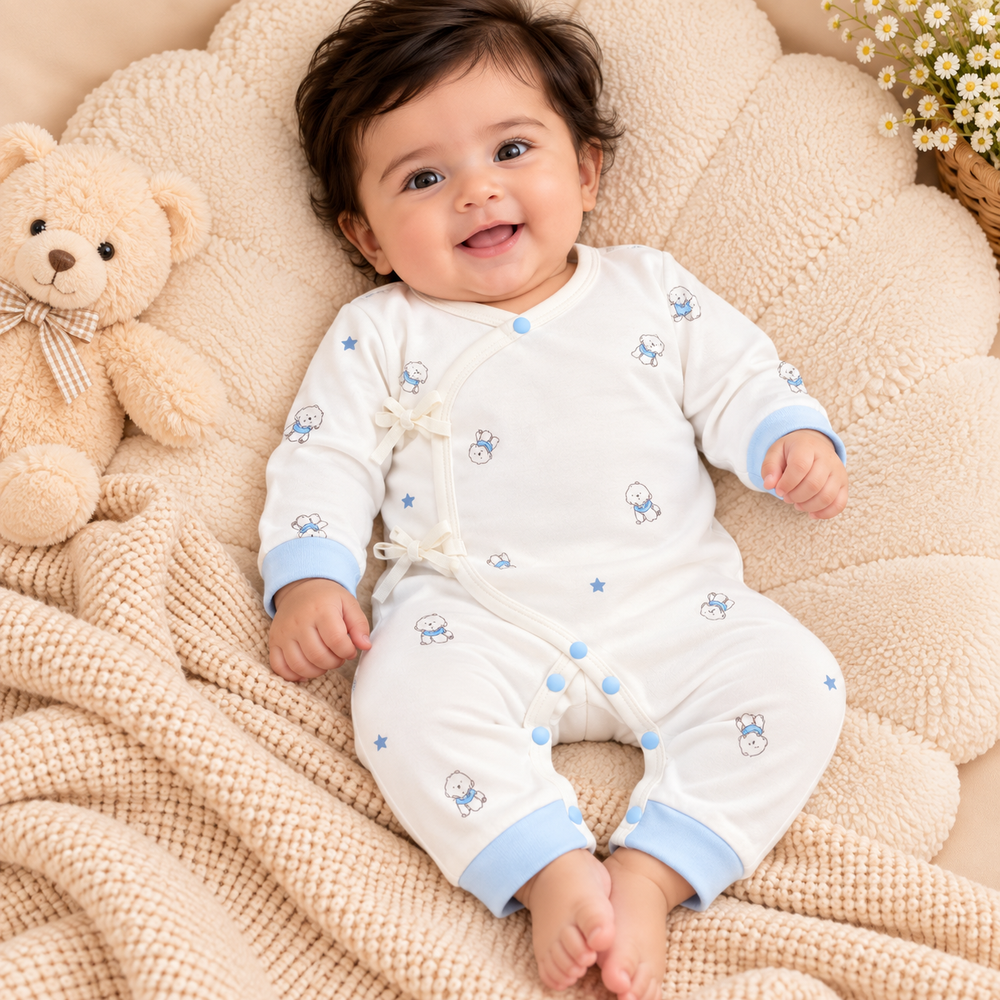 Cozy Wrap Baby Romper – Soft Long-Sleeve Newborn Jumpsuit