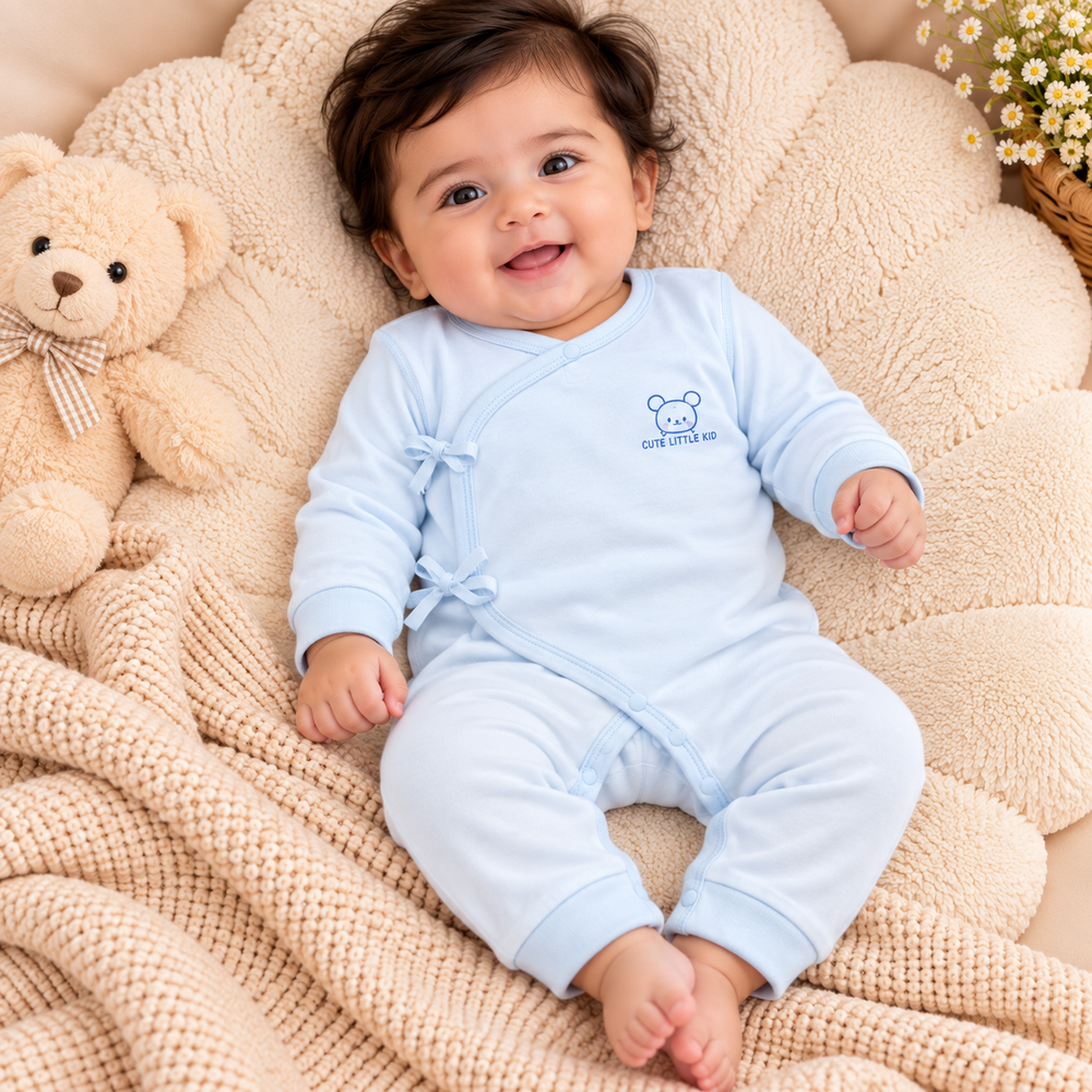 Cozy Wrap Baby Romper – Soft Long-Sleeve Newborn Jumpsuit