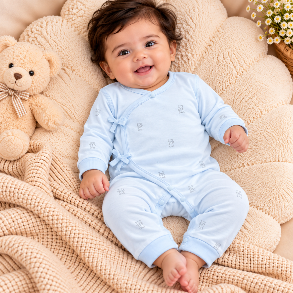 Cozy Wrap Baby Romper – Soft Long-Sleeve Newborn Jumpsuit