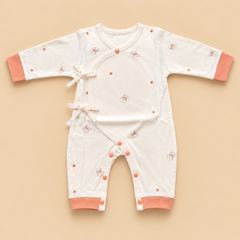 Cozy Wrap Baby Romper – Soft Long-Sleeve Newborn Jumpsuit