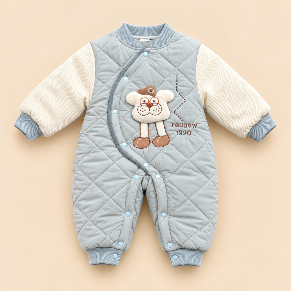 Cozy Teddy Quilted Winter Romper