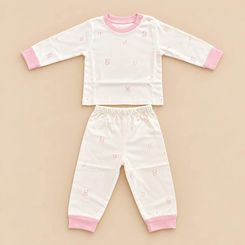 Printed 2-Piece Cotton Outfit Set – Full Sleeves & Pants